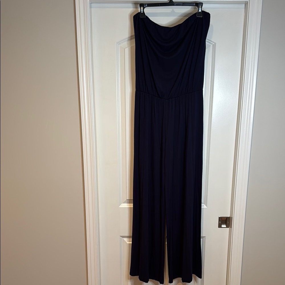 Tart navy strapless wide leg jumpsuit women’s size medium - Picture 2 of 15